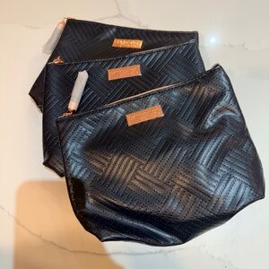 Set of 3 Quilted navy skinbetter scienceCosmetic Pouches 8”x11”